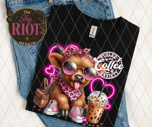 Fueled by Anxiety & Iced Coffee - Adult Tee